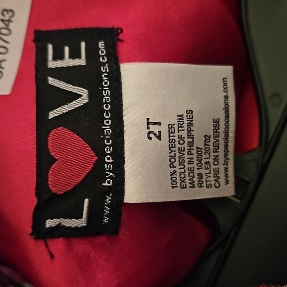 LOVE by Special Occasions Pink Party Dress 2T Sleeveless Tulle Bow Detail - Picture 6 of 7